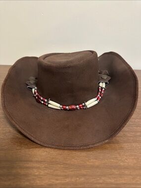 Bullhide Uplander Brown Leather Beaded Western Cowboy Hat